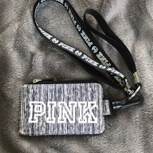 Pink lanyard with wallet